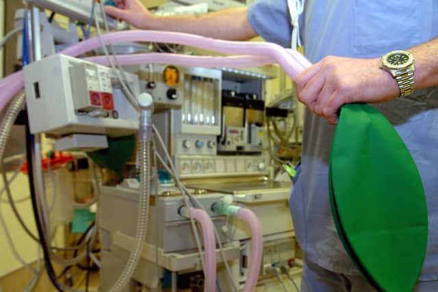 A patient suffered ‘severe harm’ when medics blundered by forgetting to take a tourniquet off their finger, Sheffield hospital bosses have admitted. File picture shows work in an operating theatre. For illustrative purposes only