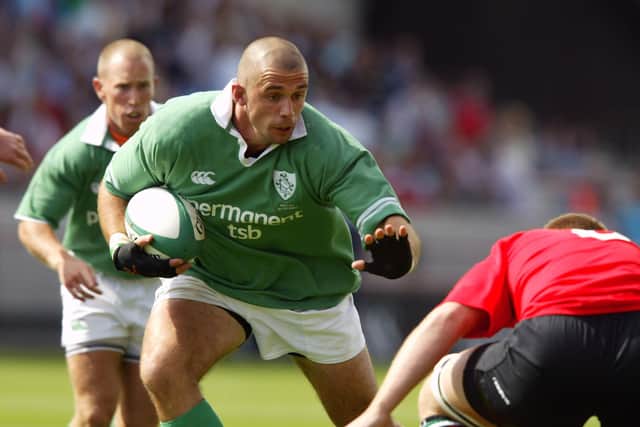 Alan Quinlan playing for Ireland against Wales on August 16, 2003 at Lansdowne Road, in Dublin, Ireland. (Picture: David Rogers/Getty Images)