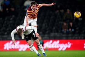 TURNING POINT: Bradford City's Sam Stubbs in action at Derby County in the Football League Trophy