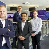 Left to right: Chris Powell of Savoy Timber Holdings, (back) Gavin Lamb of Azets, and (front) Hitesh Tailor and Luke Mansfield of Clarion. Picture by Simon Dewhurst Photo Ltd.