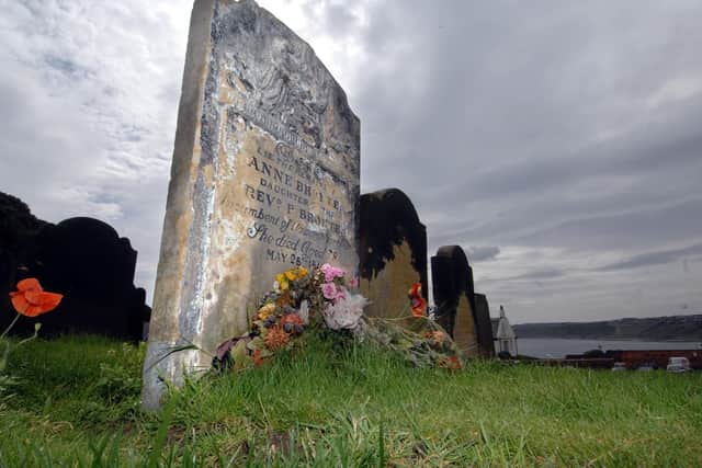 Anne Bronte's gravestone in Scarborough. Picture: Gerard Binks