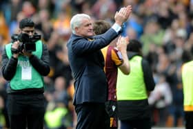 BIG HELP: Bradford City manager Mark Hughes applauds the fans after the 1-1 draw at home to Leyton Orient. Picture: Simon Hulme