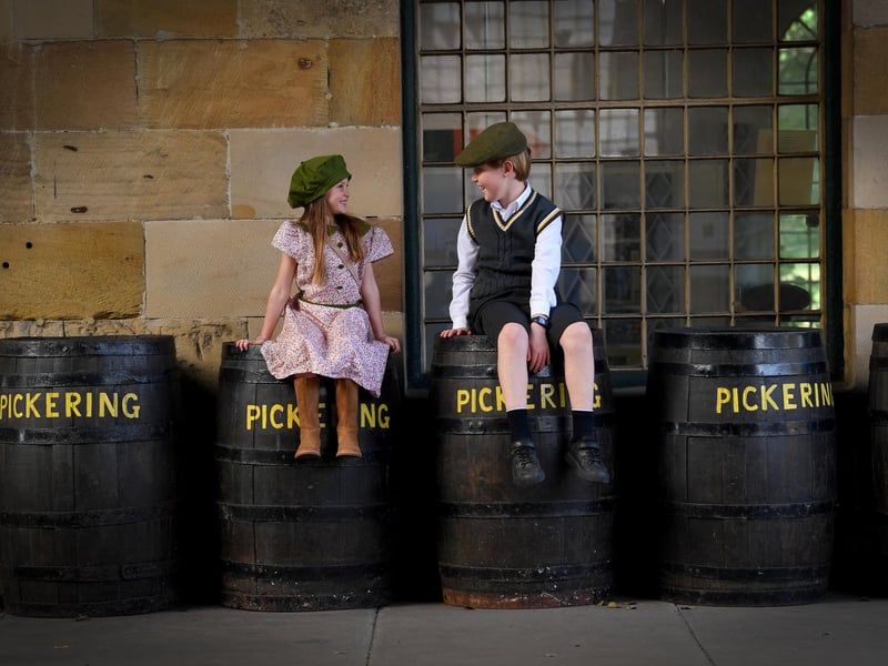 Austin Dunderdale aged 8 with his sister Matilda aged 6 from Barnsley pictured at the event at Pickering.