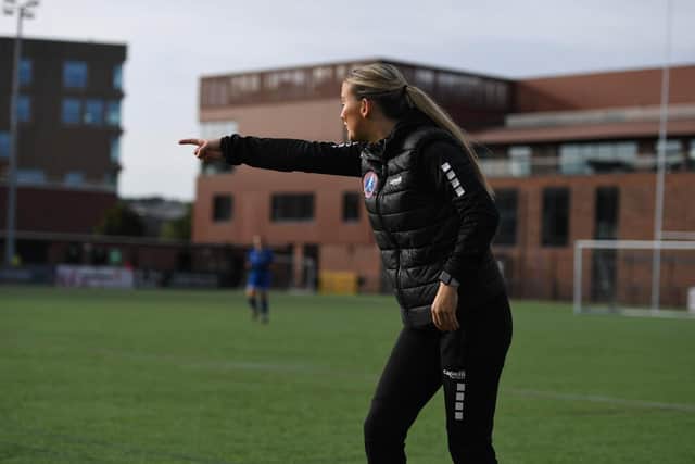Pointing the way: Lois Daniels as steered Barnsley Women to an unbeaten start to the FA Women's National League Division One North campaign (Picture: Barnsley Women)