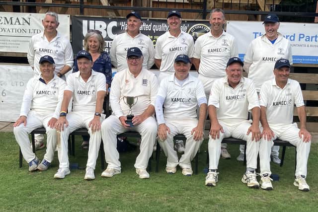 Golden Oldies: Yorkshire's Over-60s cricket team celebrate winning the national title.