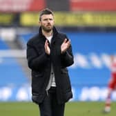 Middlesbrough head coach Michael Carrick applauds Boro fans after his side's 4-2 Championship loss at Huddersfield Town last seasom. The sides meet on Teesside this weekend. Picture: PA.