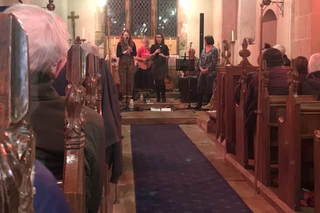 Shiftipig perform in St James church at Nunburnholme.