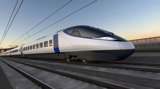 An artist's impression of what a HS2 train will look like