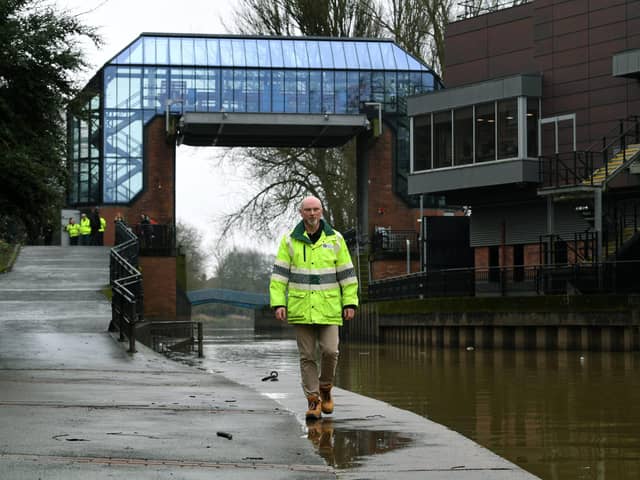Environment Agency's Mark Fuller at River Foss Barrier. Picture Jonathan Gawthorpe