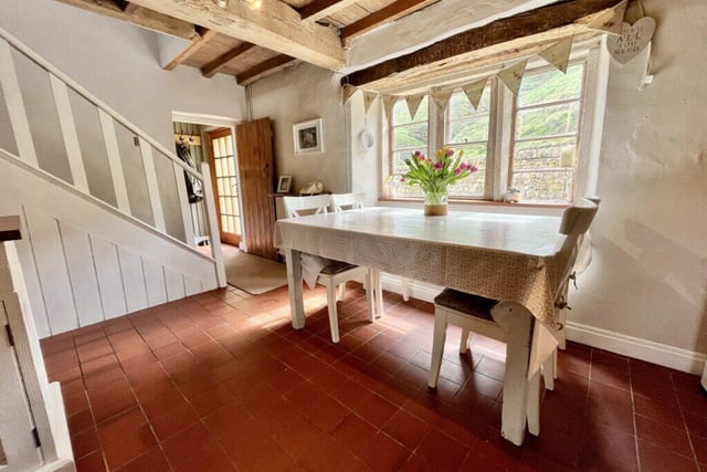 The dining area with rural views