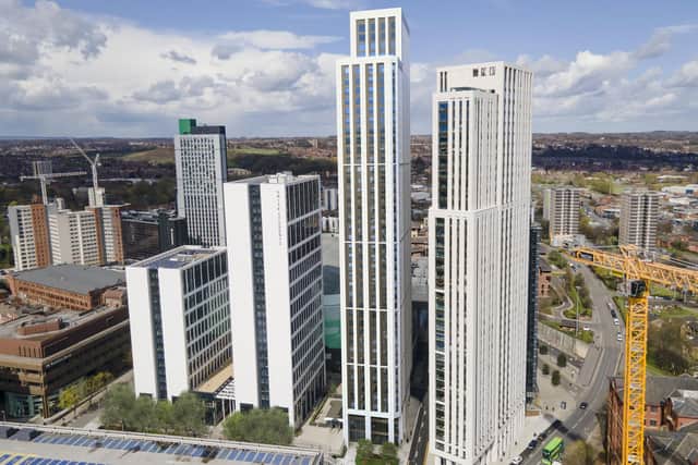 Cirrus Point in Leeds will comprise 660 beds over 255,000 sq ft. The 45-storey development will be the tallest building in the city. PIcture: Andy Stagg.