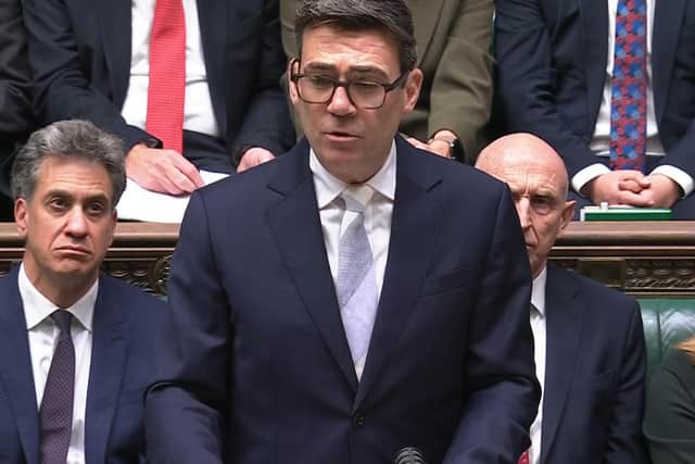 Prime Minister Andy Burnham making a statement in the House of Commons. PIC: House of Commons/UK Parliament/PA Wire