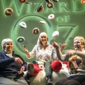 Knitting doughnuts for the 2017 production of Wizard of Oz were left to right Lynne Kemp Suzie Mitchell and Sylvia Edmondson