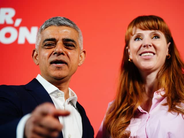 Mayor of London Sadiq Khan with Labour Party deputy leader Angela Rayner. PIC: Victoria Jones/PA Wire