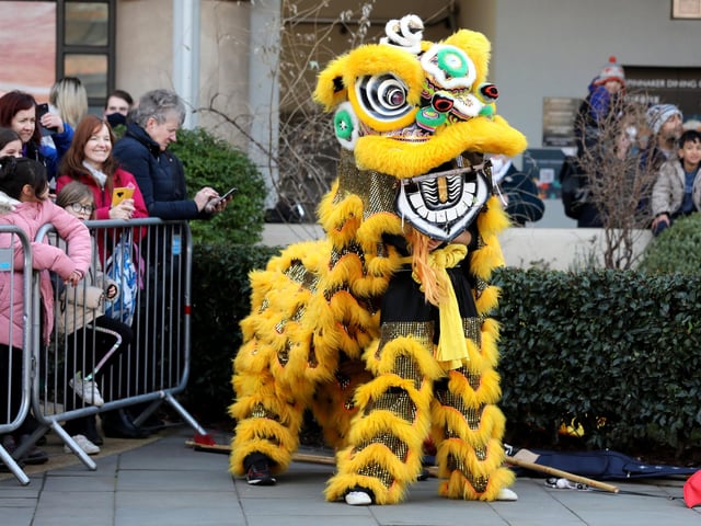Dragon Dance for Chinese New Year pictured taking place at Gunwharf Quays in Portsmouth. Picture: Sam Stephenson.