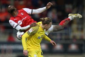 Rotherham United's Hakeem Odoffin (left) and Preston North End's Brad Potts challenge for a high ball during Tuesday's game (Picture: Nigel French/PA)