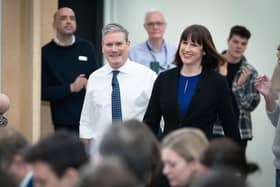 Labour leader Sir Keir Starmer arrives at UCL at the Queen Elizabeth Olympic Park, London with Shadow chancellor, Rachel Reeves to make a speech in January.