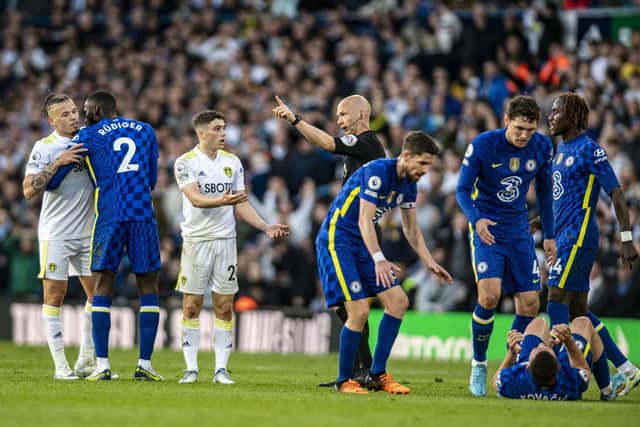 RED PERIL: Dan James's desire to drag Leeds United out of the relegation battle led to a red card against Chelsea which made it harder