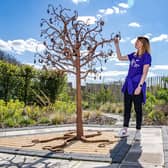 Rachel Titherington-Kay with the memory tree at the Forget Me Not children's hospice, photographed for The Yorkshire Post by Tony Johnson. The charity is hosting an open day this weekend at Russell House in Huddersfield for visitors to look around the premises.