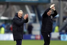 Neil Warnock (left) and assistant Ronnie Jepson (right), pictured after the Championship win over Middlesbrough. Picture: PA