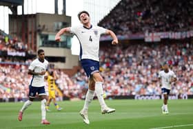 RICE TOUCH: Declan Rice celebrates scoring England 's second goal (Image: Carl Recine/Getty Images)