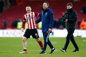 NEW CONTRACT: Sheffield United's John Fleck, left with manager, Paul Heckingbottom