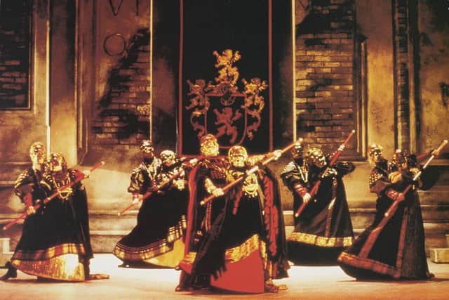 ‘Dance of the Knights’ in Northern Ballet’s original 1991 production of ‘Romeo & Juliet’, directed and devised by Christopher Gable CBE and choreographed by Massimo Moricone. 
Credit Richard Farley / Northern Ballet