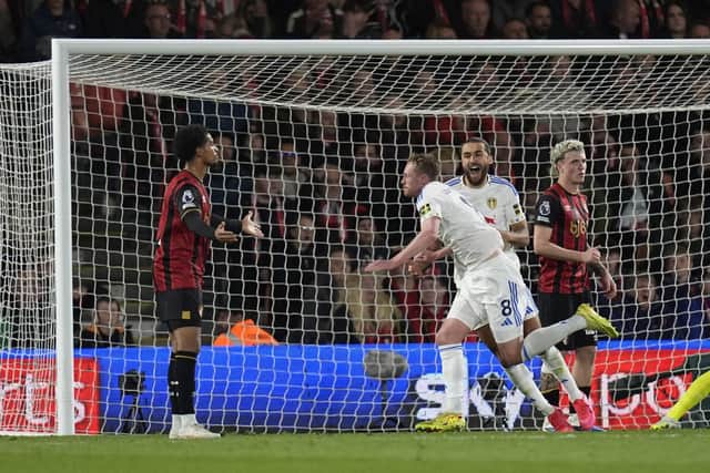 Leeds United's Sean Longstaff celebrates scoring their side's second goal of the game (Picture: Andrew Matthews/PA Wire)