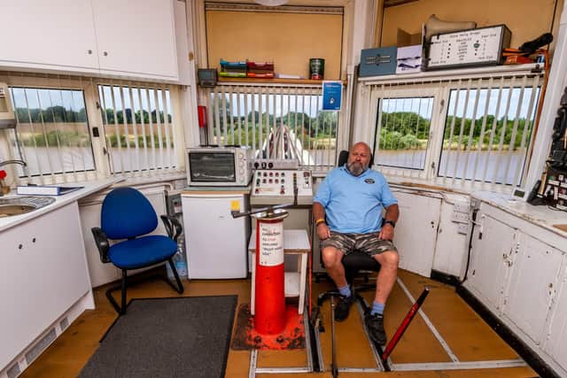 Stuart Laughton, a relief signaller who has worked at the Goole Swing Bridge for over 20 years