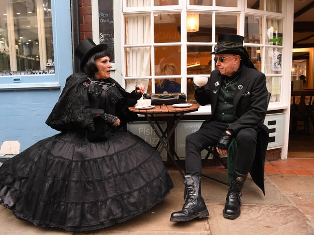 Enjoying a tea break.