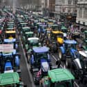 Farmers and their tractors protest in Whitehall, London, over changes to inheritance tax (IHT) rules last year. PIC: Gareth Fuller/PA Wire