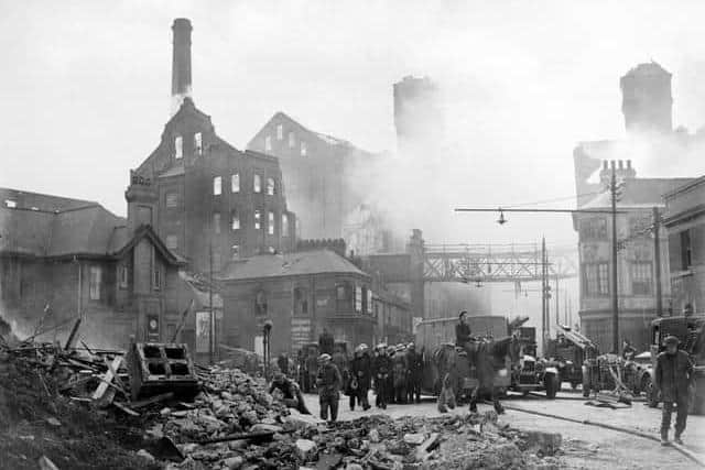 The Ranks flour mill was bombed in the Hull Blitz