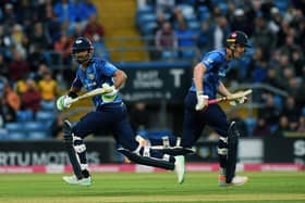 Yorkshire's Shan Masood and Matthew Revis, put on the runs against Lancashire. Can they double up against Derbyshire on Sunday (Picture: Jonathan Gawthorpe)