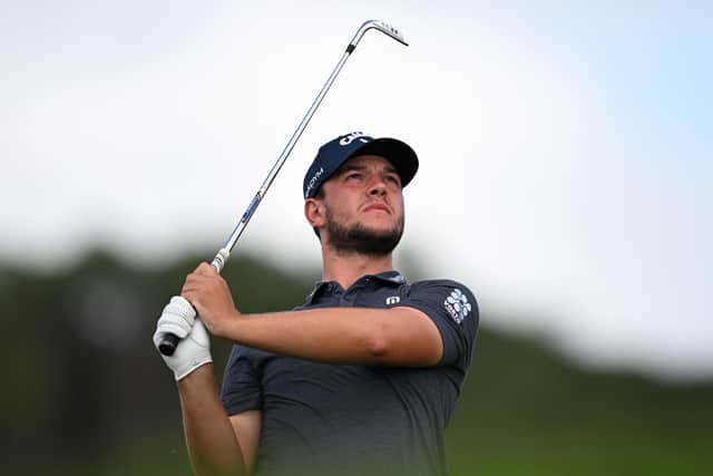 Sam Bairstow of England plays a shot on the first hole on Day Four of the AfrAsia Bank Mauritius Open 2024 at Heritage La Reserve Golf Club on December 17, 2023 in Bel Ombre, Mauritius, in just his third start on the DP World Tour (Picture: Stuart Franklin/Getty Images)