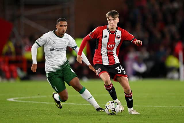 Louie Marsh on the ball for Sheffield United