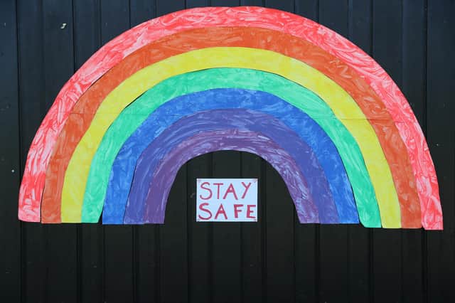 Rainbows drawn by young children have become a symbol of the coronavirus pandemic (Getty Images)