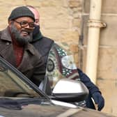Samuel L Jackson seen on set during filming of the Marvel Disney Plus series Secret Invasion at The Piece Hall on January 26, 2022. PIC: Gerard Binks/Getty Images
