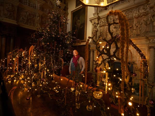 Christmas at Burton Agnes Hall. Olivia Cunliffe-Lister pictured in the Great Hall. Picture taken by Yorkshire Post Photographer Simon Hulme