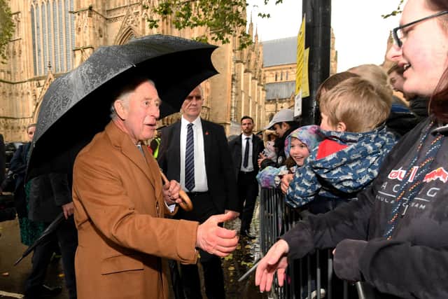 King Charles pictured on a visit to York Minster in November.  Picture by Simon Hulme.