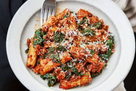 Dr Rupy Aujla's high-protein rigatoni. Picture credit: Andrew Burton/PA