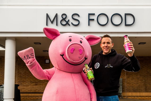 Greg Fraser, founder of Leeds-based The Bottled Baking Co, came to celebrate the store reopening. He has recently partnered with M&S to produce exclusive new recipes for Percy Pig™ and Colin the Caterpillar™