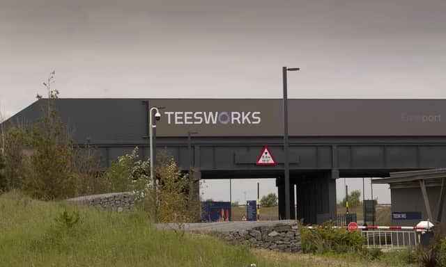 The main entrance of the Teesworks site near Redcar.