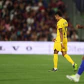 Barcelona's Raphinha was sent off against Getafe. Image: Florencia Tan Jun/Getty Images
