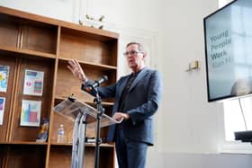 Former health secretary Alan Milburn speaks to the media on the publication of the interim Milburn Report into Young People and Work. PIC: Jeff Moore/PA Wire