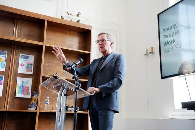Former health secretary Alan Milburn speaks to the media on the publication of the interim Milburn Report into Young People and Work. PIC: Jeff Moore/PA Wire