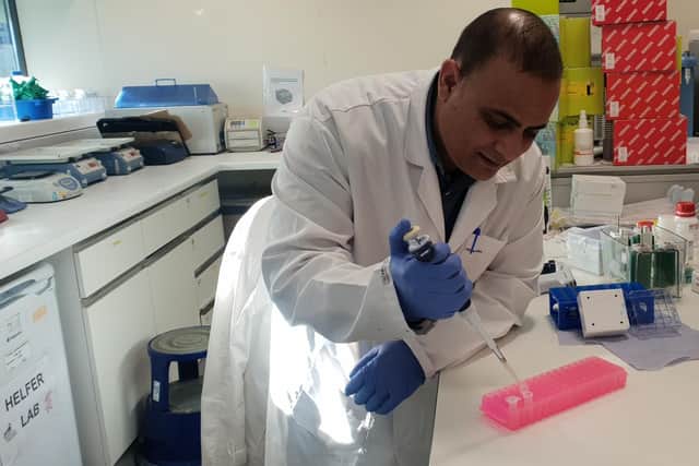 Muhammad Shahid in the lab at the University of Bradford.