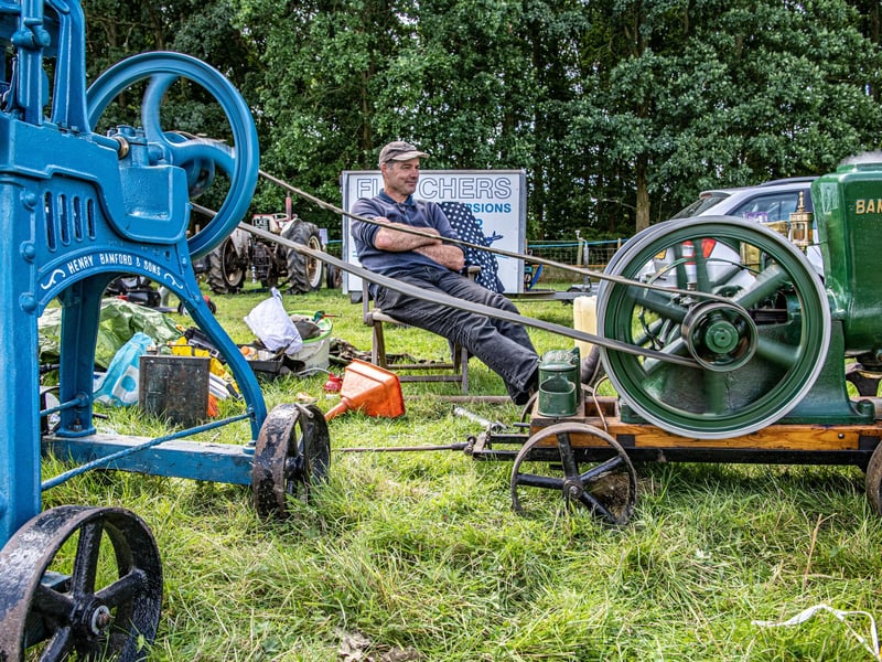 Exhibitor Ian Baker displaying his steam engine, a Bamford KH3