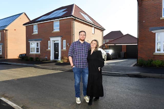 Ivan and Alicja Lawson have moved into a house at Pastures Place in Corby Glen, Grantham, one of the properties included under the free energy trial with British Gas. Picture: Alex Hannam