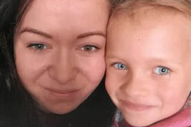 Justyna Hulboj, 27, and her four-year-old daughter Lena Czepczor who died after they were hit by a white Audi TTRS on Scott Hall Road, in Leeds, shortly after 8.30am on Monday