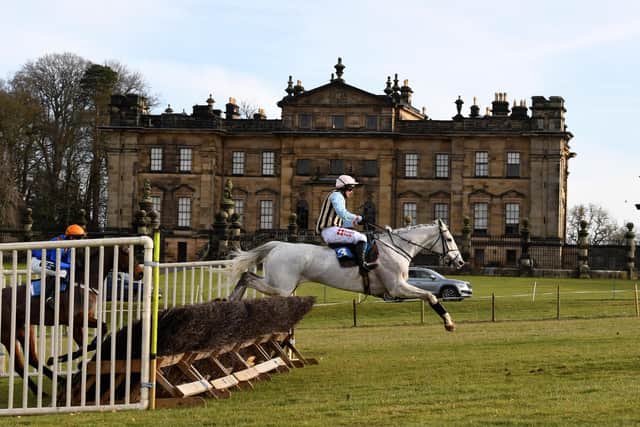 Horses take part in the Sinnington hunt point-to-point race at Duncombe Park, Helmsley..Picture by Simon Hulme 5th February2023










